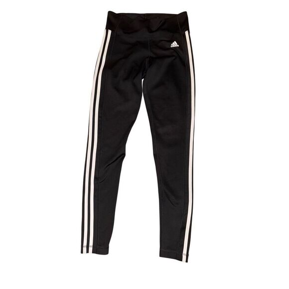 Adidas Climalite 3 stripe leggings size medium - Picture 1 of 7